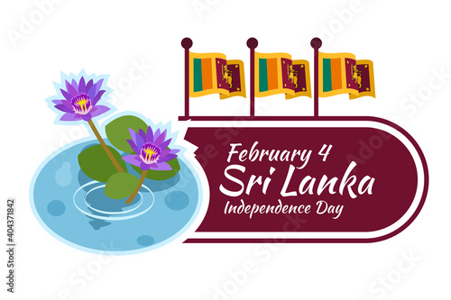 February 4, Independence day of Sri Lanka vector illustration. Suitable for greeting card, poster and banner.