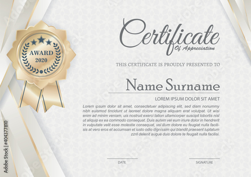 Professional certificate template diploma award design