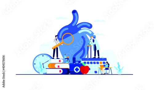 heart disease flat illustration doctor's study research for treatment concept design