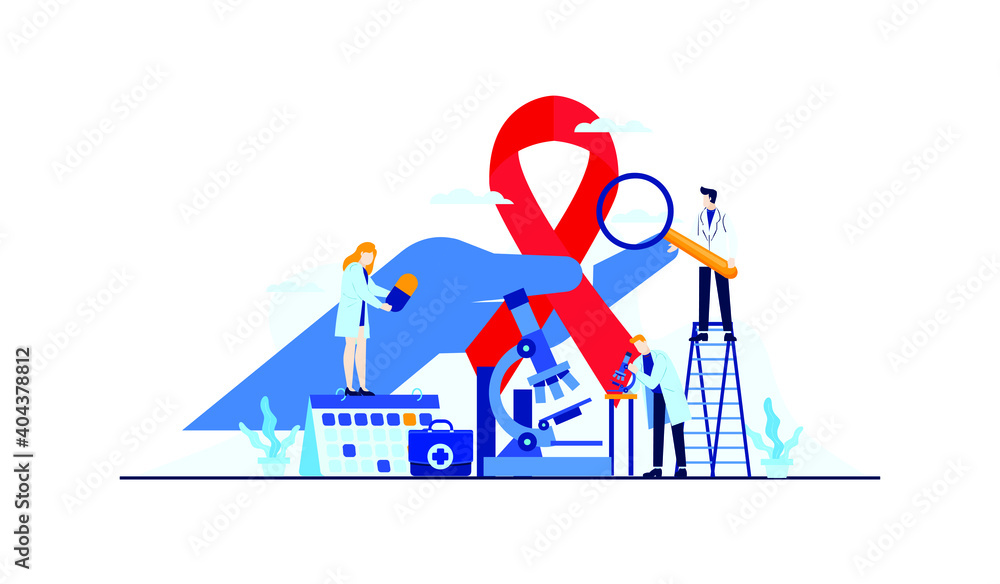 Obraz premium flat cancer disease, illustration of medical cancer research vector design 