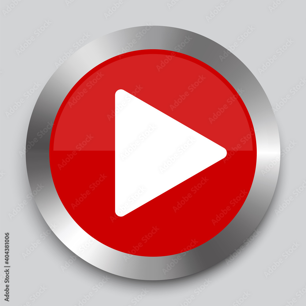 Modern red play button on white background. Vector web button. Website icon symbol. Click button. Stock image. EPS 10. Modern red play button on white background. Vector web button. Website icon symbol. Click button. Stock image. EPS 10.