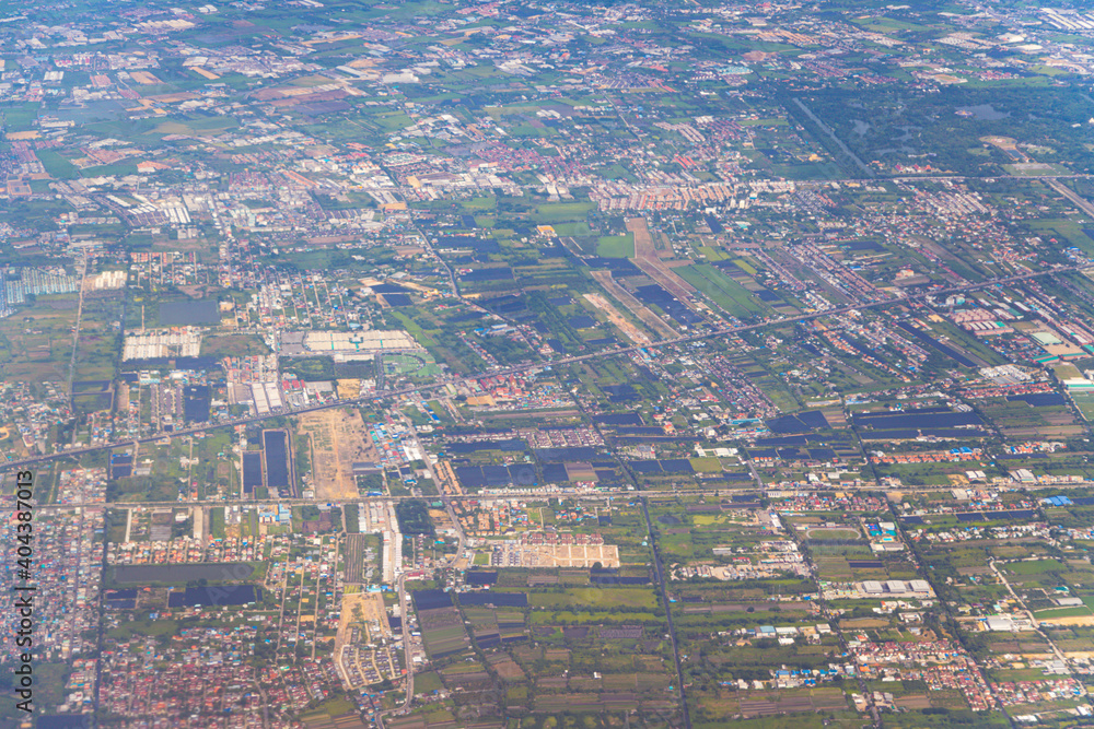 City views from the plane City views from the plane