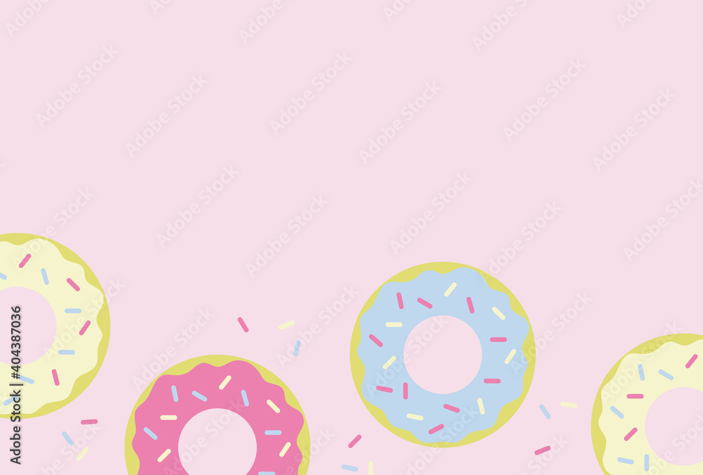 a frame with donuts illustration for social media posts, banner, greeting card, etc.	