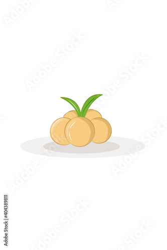 Boiled rice cake vector illustration