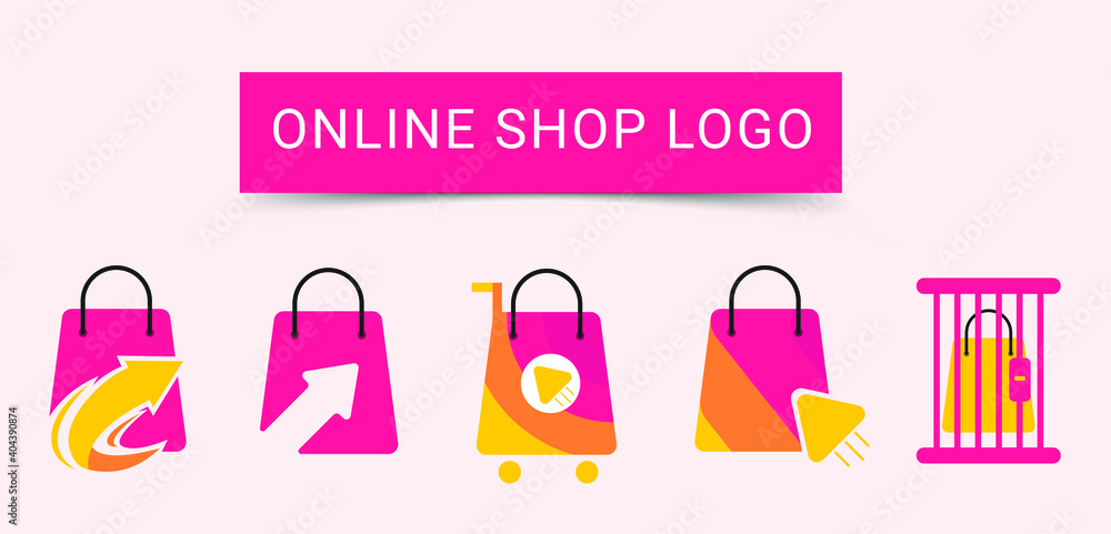 Online Shop Logo Collection Bundle Set