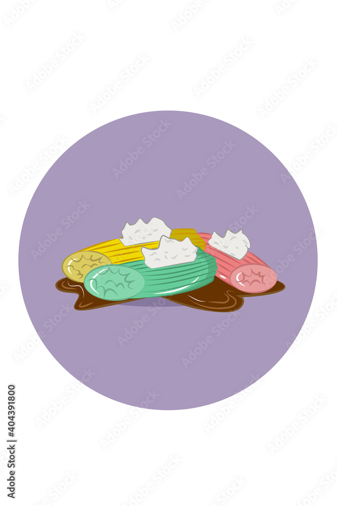 Cassava getuk cake vector illustration Cassava getuk cake vector illustration
