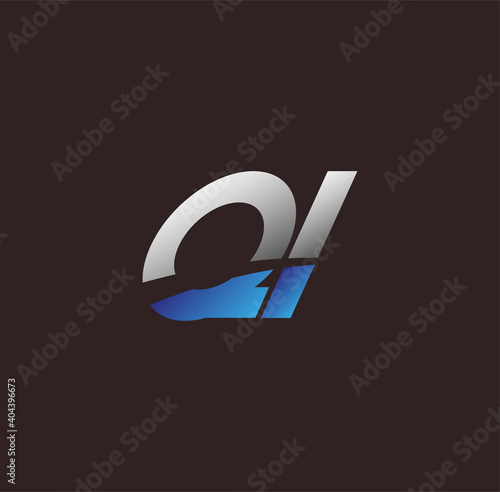 initial letter logo QI colored white and blue, Vector logo design template elements for your business or company identity