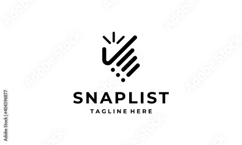 snap hand check list data schedule logo design template