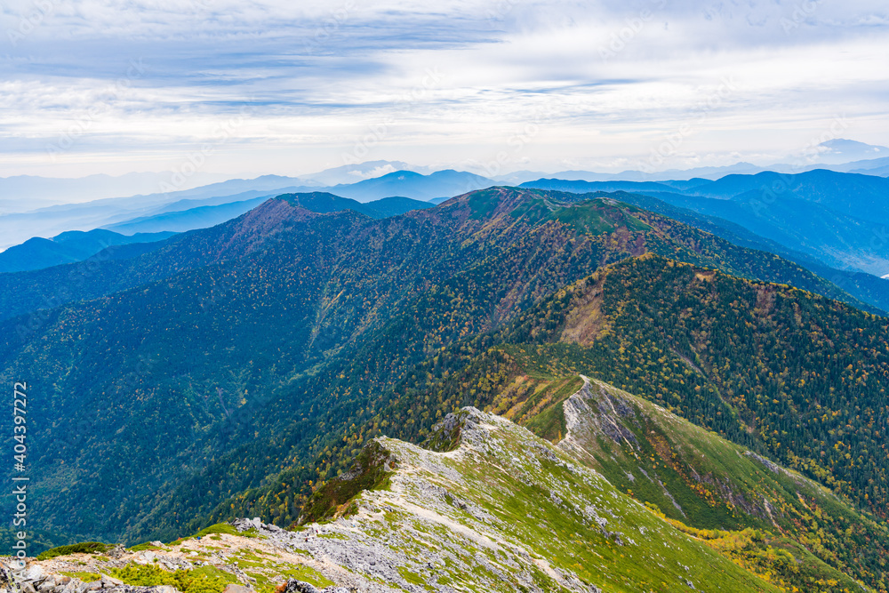 Obraz premium 常念岳 紅葉