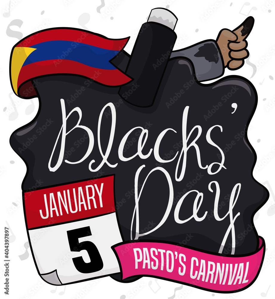 Obraz na plátně Paint Spot with Festive Elements promoting the Blacks' Day, Vector Illustration