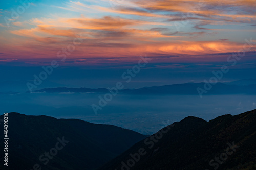 Fototapeta Naklejka Na Ścianę i Meble -  穂高連峰　槍ヶ岳　夕暮れ