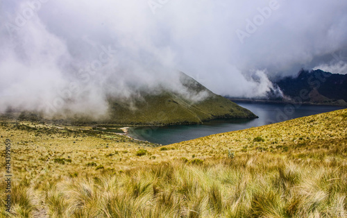 Beautiful view of the beautiful Lagunas de Mojanda from the Fuya Fuya trail, Otavalo, Ecuador photo