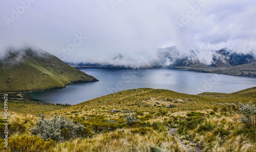 Beautiful view of the beautiful Lagunas de Mojanda from the Fuya Fuya trail, Otavalo, Ecuador