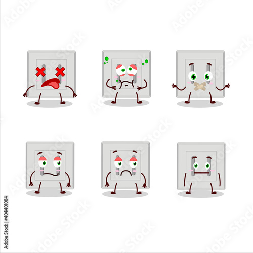 Single electric adapter cartoon character with nope expression