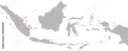 Kepulauan riau province isolated on indonesia map. Gray background. Business concepts and backgrounds.