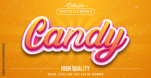 Editable text style effect - Candy text style theme.
