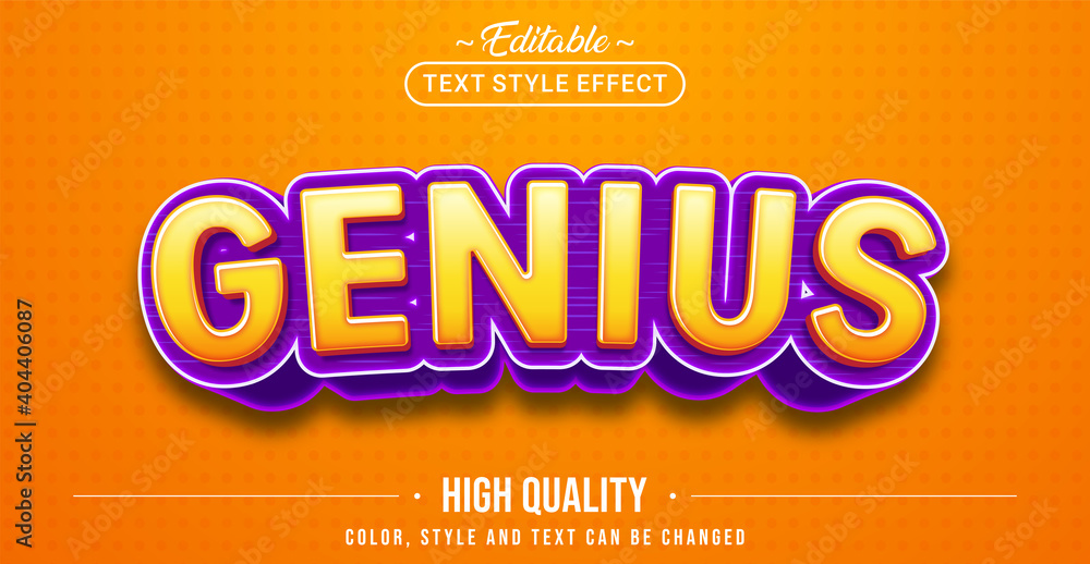Fotografija Editable text style effect - Genius text style theme.