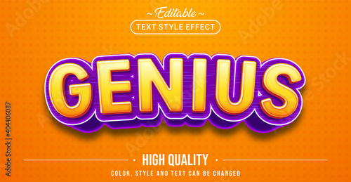 Editable text style effect - Genius text style theme.