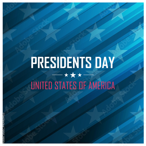 USA Presidents Day celebrate card. Washington's birthday. United States national holiday vector illustration.