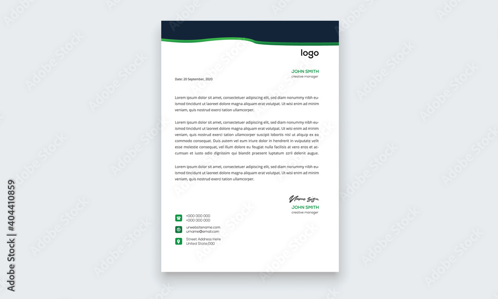 Simple Vector Letter Head Template vector illustration . Simple Vector Letter Head Template vector illustration .