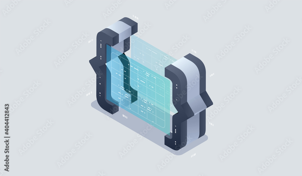 Program development and programming isometric icon, Artificial ...