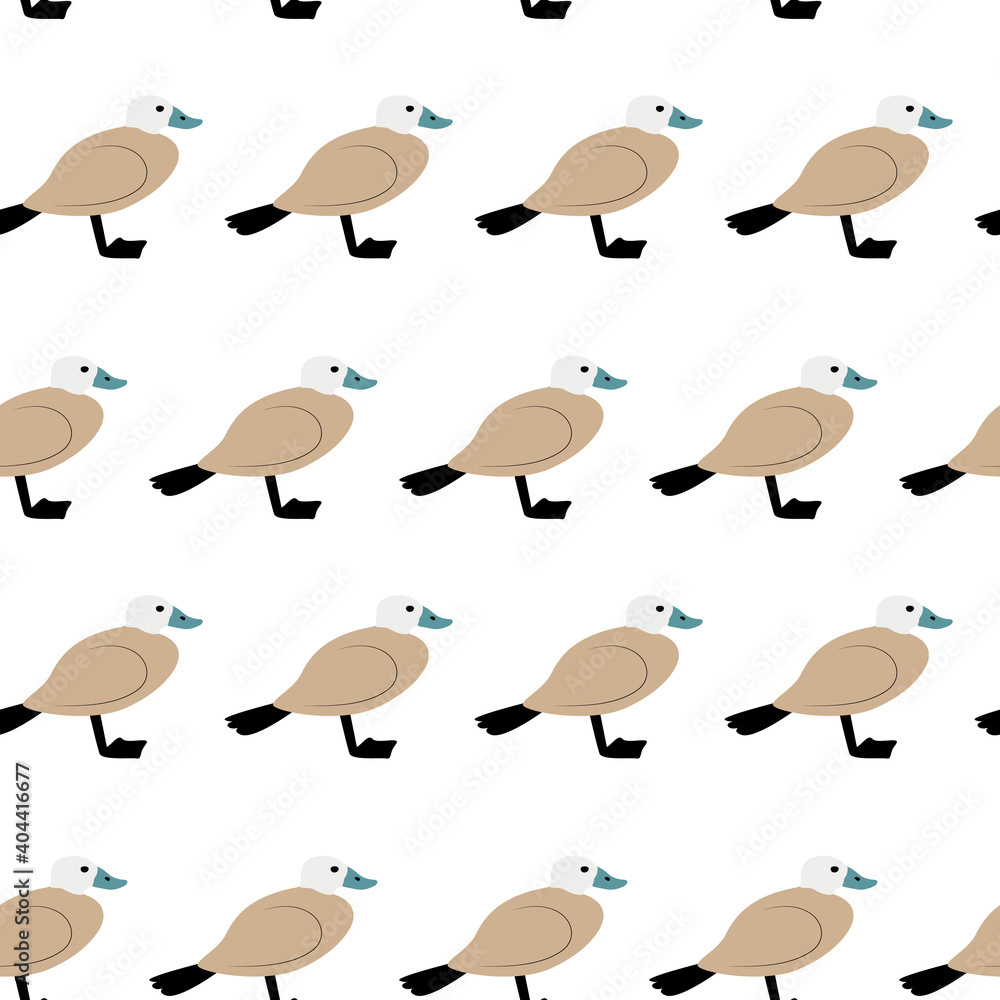 Fototapeta premium Seamless pattern with duck. Cute cartoon character