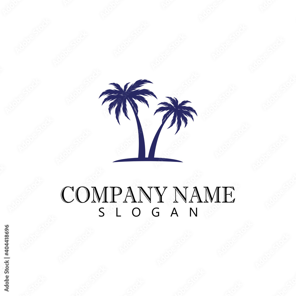 Palm tree summer logo template