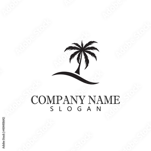 Palm tree summer logo template