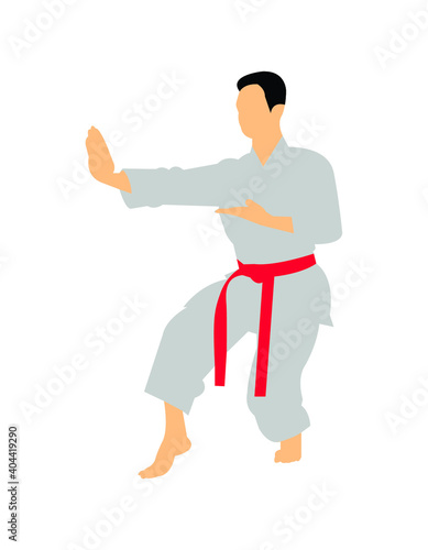 karate stance isolated on white background