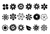 silhouettes of simple vector flowers