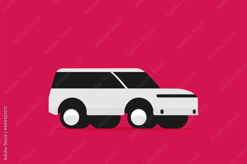 Flat vector illustration of offroad car.