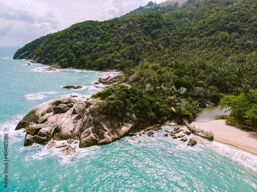 Beach in Thailand top view. Thailand koh phangan, Haad Than Sadet Beach