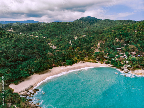 Beach in Thailand top view. Thailand koh phangan, Haad Than Sadet Beach