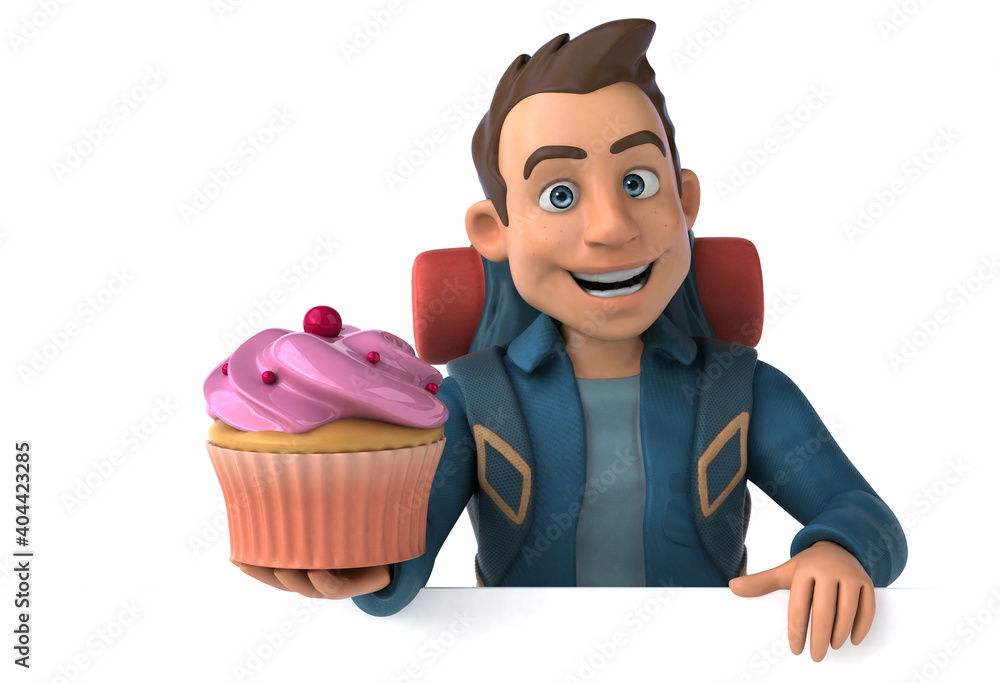 Fun illustration of a 3D cartoon backpacker Fun illustration of a 3D cartoon backpacker