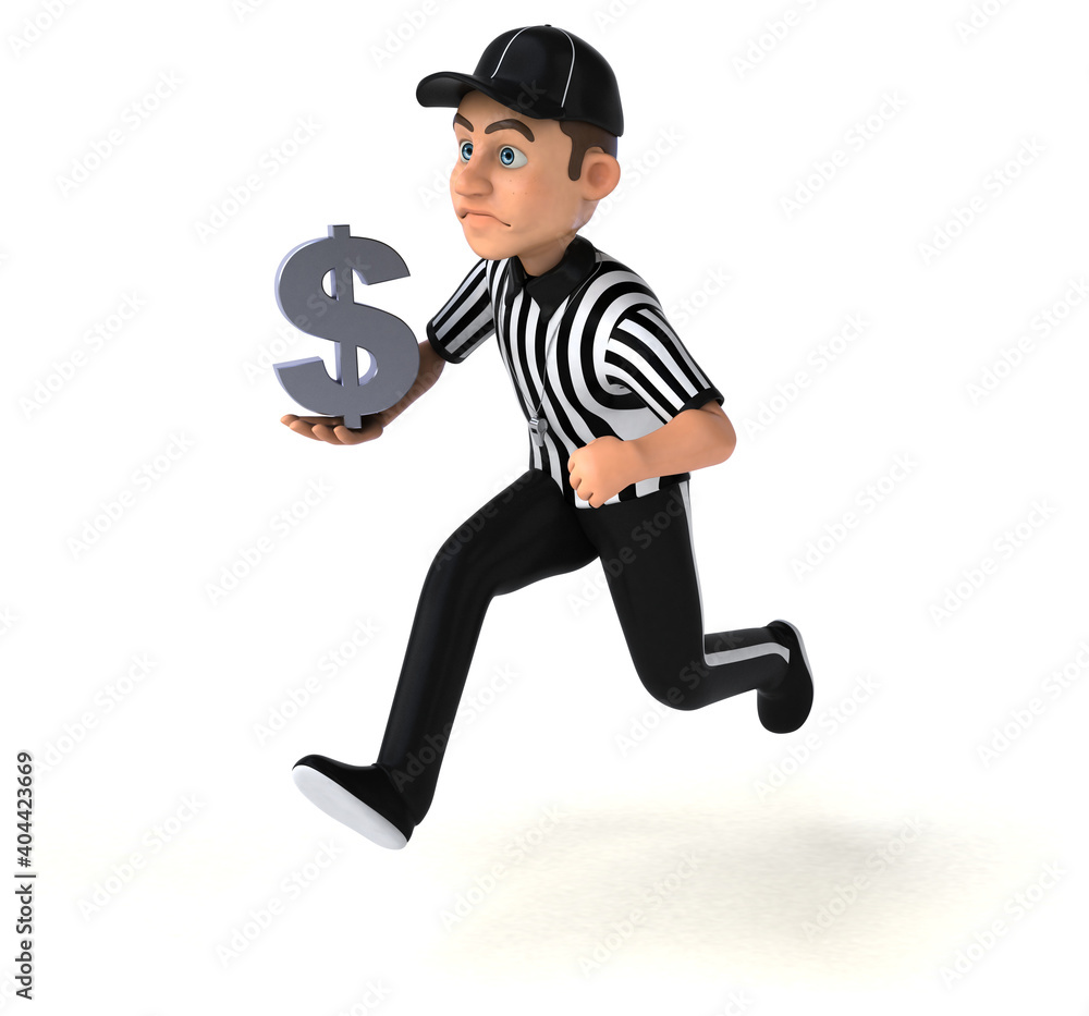 Fun 3D Illustration of an american Referee Fun 3D Illustration of an american Referee