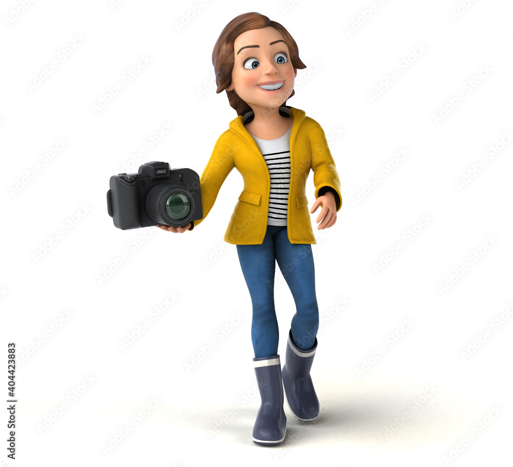 Fun 3D illustration of a cartoon teenage girl Fun 3D illustration of a cartoon teenage girl