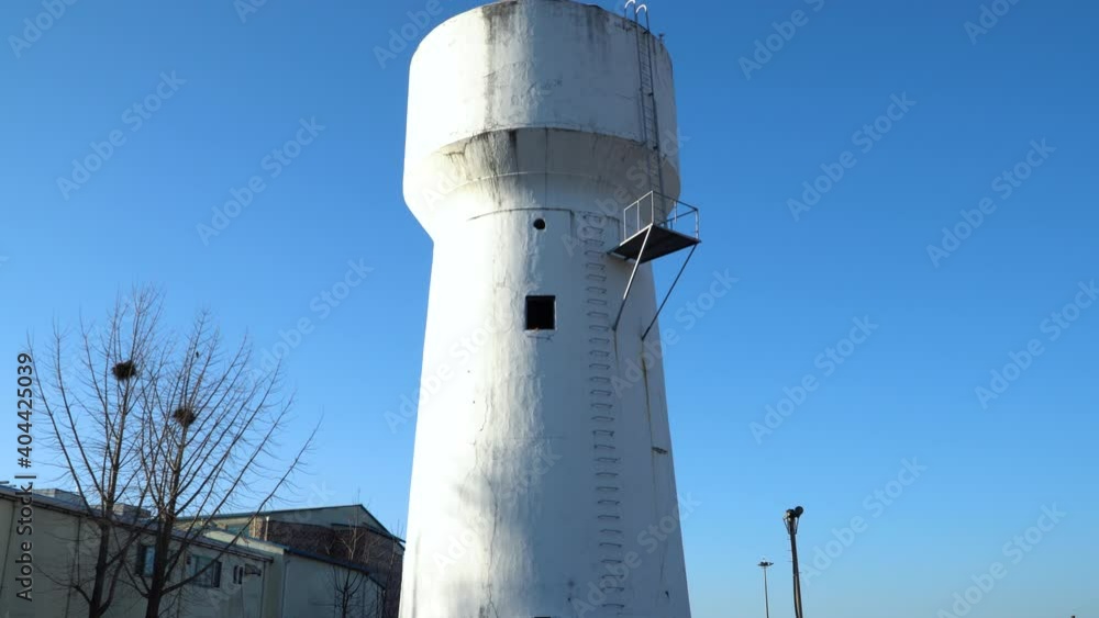 Wonju, South Korea - Dec 2020 : Wonju Station Water Tower. National Registered Cultural Heritage 138. This facility was built to supply water to steam locomotives on Jungang Line. Wonju, South Korea - Dec 2020 : Wonju Station Water Tower. National Registered Cultural Heritage 138. This facility was built to supply water to steam locomotives on Jungang Line.