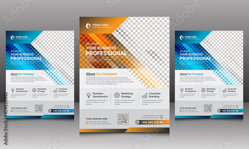 Modern Corporate Business Flyer Brochure Vector Template Design with Abstract  Colorful Concepts