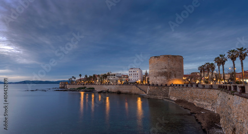 Quadro su tela Torre Sulis, part of the medieval seafront ramparts of the city of Alghero (L'Al