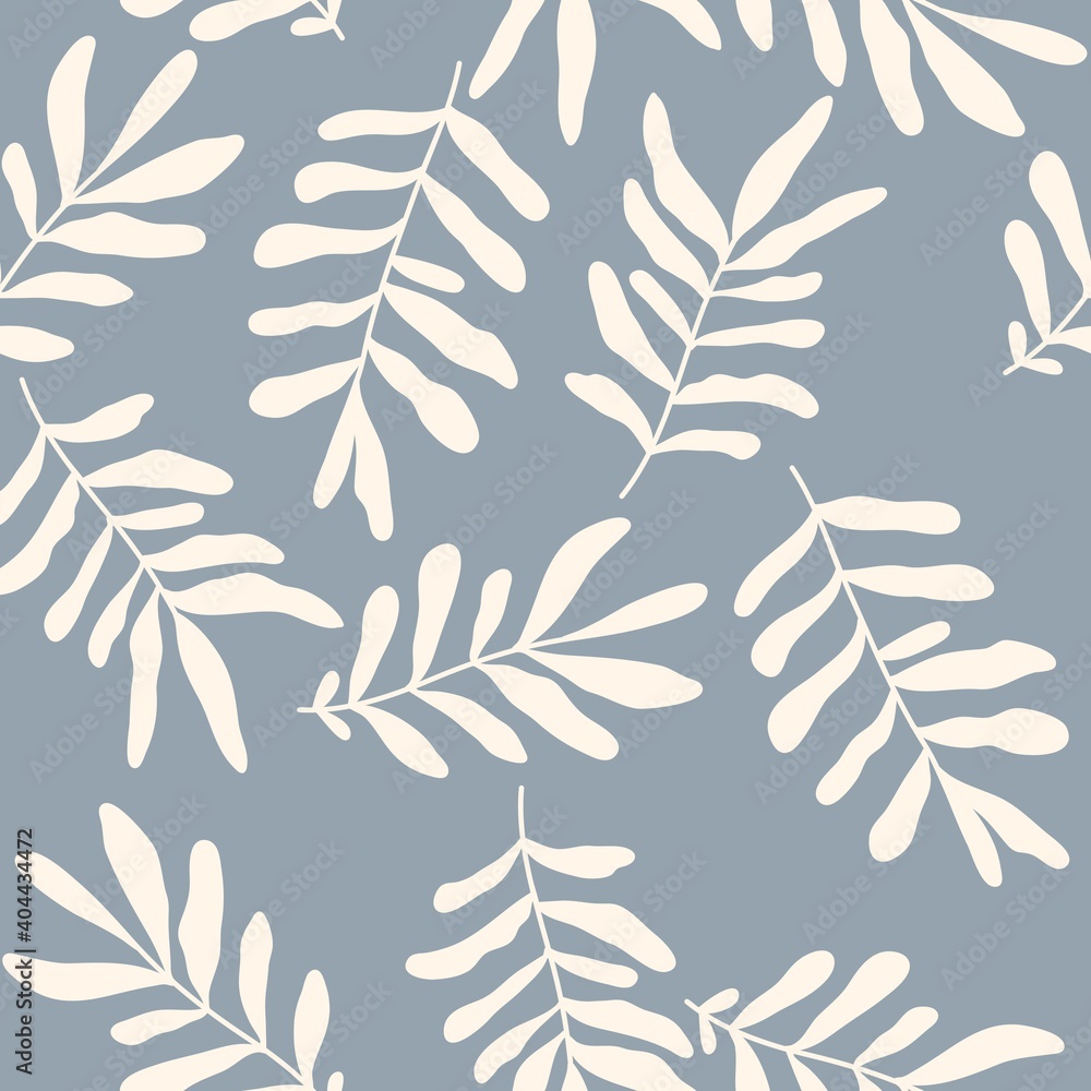 Fototapeta premium Plants, flowers and herbs, seamless botanical pattern, ideal for application on fabric or paper, for interior decoration