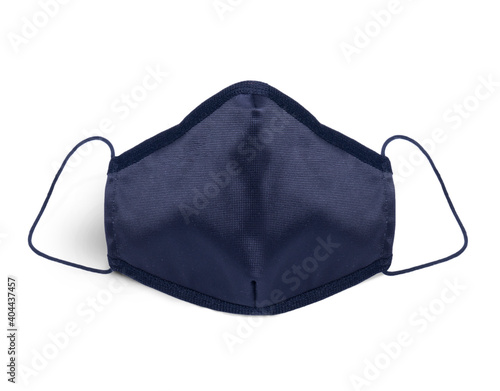 Protective mask covid-19 black. Industrial fabric. On white background