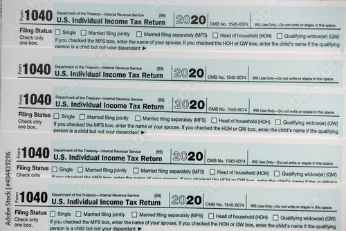 1040 US form individual income tax return form 2020 photo