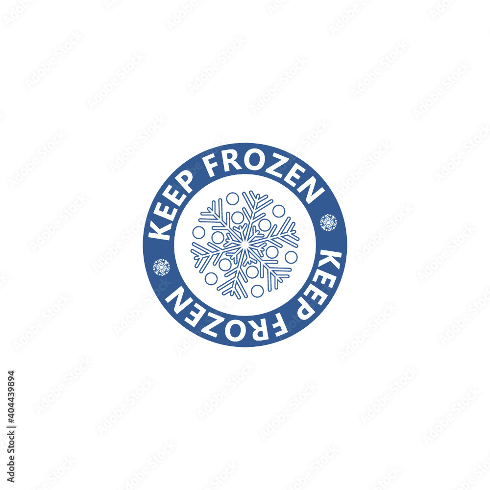 Naklejka premium Keep frozen food product label sticker isolated on white background