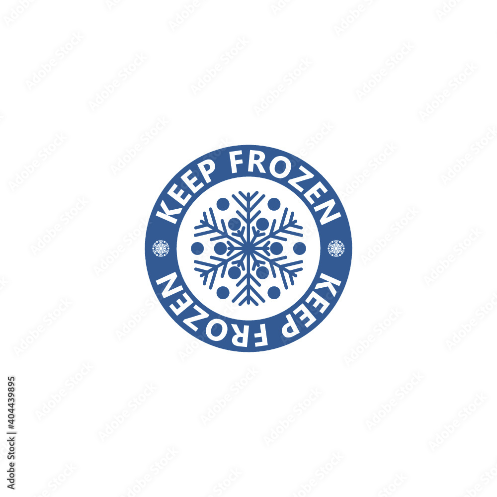 Keep frozen food product label sticker isolated on white background Keep frozen food product label sticker isolated on white background
