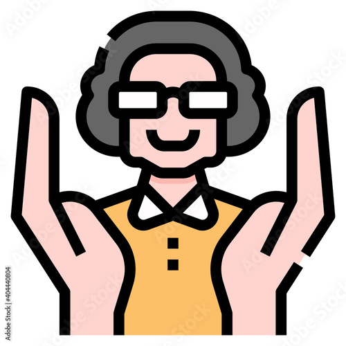 Elder care icon for web element , webpage, application, card, printing, social media, posts etc.
