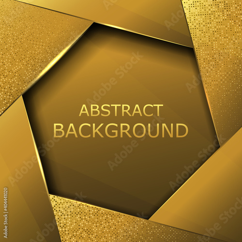 Abstract metallic golden black frame layout modern tech design template photo