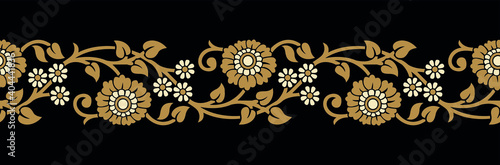 Seamless vector floral border design