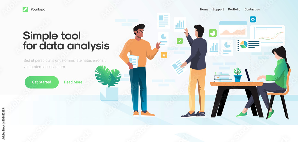 Flat Modern design Illustration of Simple tool for Data Analysis Flat Modern design Illustration of Simple tool for Data Analysis