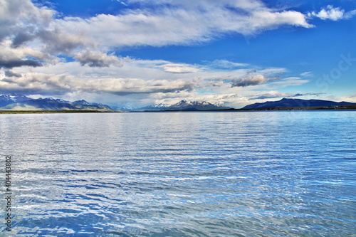 The bay of Pacific ocean in Puerto Natales  Chile