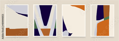 Set of minimalist abstract aesthetic illustrations. Modern style wall decor. Collection of contemporary artistic posters.